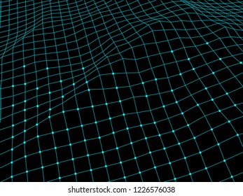 Abstract background. Vector illustration .Abstract digital landscape with flowing particles.