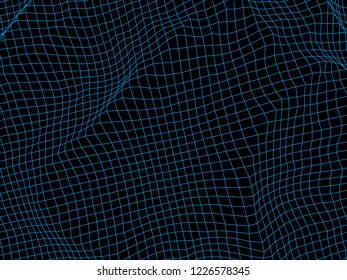 Abstract background. Vector illustration .Abstract digital landscape with flowing particles.