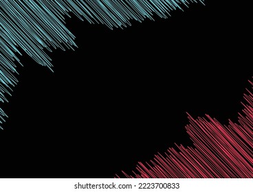 "Abstract  background Vector illustration Abstract background Futuristic blue red vector black background Handdrawn contrast color border digital dynamic elegant 