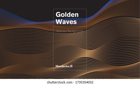 Abstrakter Hintergrund. Vector Illustration von goldenen Wellen.