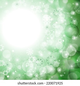 Abstract Background - Vector Illustration, Graphic Design Useful For Your Design. Bright Christmas Background With Snowflakes  