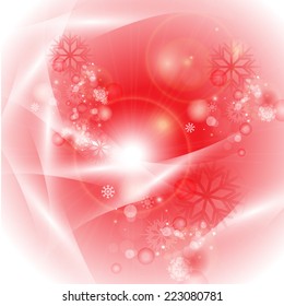 Abstract Background - Vector Illustration, Graphic Design Useful For Your Design. Bright Christmas Background With Snowflakes 