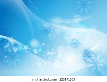 Abstract Background - Vector Illustration, Graphic Design Useful For Your Design. Bright Christmas Background With Snowflakes