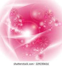 Abstract Background - Vector Illustration, Graphic Design Useful For Your Design. Bright Christmas Background With Snowflakes