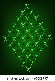 abstract background vector illustration green aliens