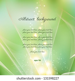 Abstract background. Vector Illustration. Greenery and glare. Perfectly suitable as a greeting or invitation. Lots of space for your text.