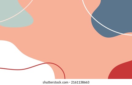 Abstract background vector illustration with Hand drawn various shapes and doodle objects. Pastel colors. Organic shape abstract background