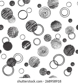 Abstract background. Vector illustration. Hand drawn circles.Seamless pattern.
