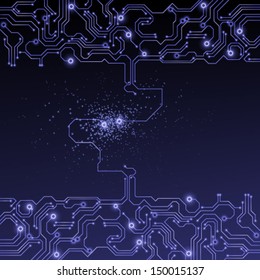 Abstract background. Vector illustration. Microcircuit.