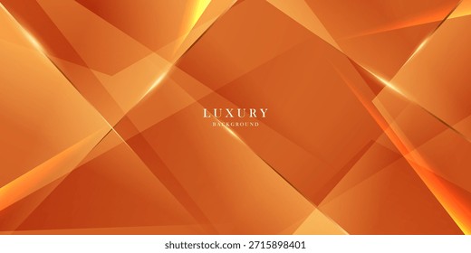 Abstractas Ilustración vectorial de fondo con un diseño moderno, colores naranja y dorado, y Elementos geométricos.