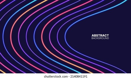 Abstract background. Vector illustration of neon colored glowing wavy lines for your design
