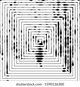 Abstract background. Vector illustration of psychedelic square, twisted comic effect, vortex background. Hypnotic square