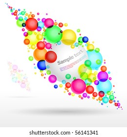 Abstract background, vector illustration with rainbow balls.