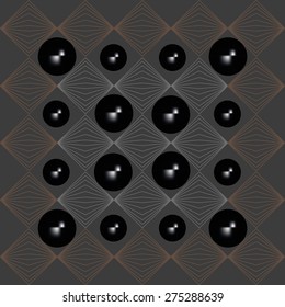 Abstract background vector illustration of a set of dark glowing beads