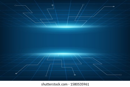 Abstract background vector illustration, technology, electrical circuits and future connections