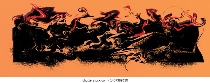 Abstract background of vector illustration. Abstract warm vintage color tone of Chinese or Japanese style. Image with noise and grainy texture. 