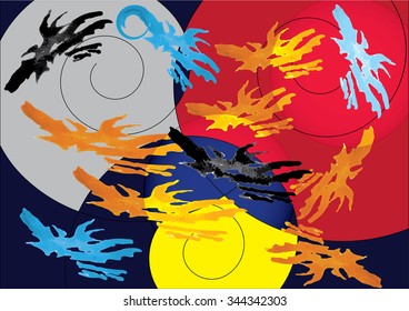 Abstract background vector illustration watercolor brush red tone