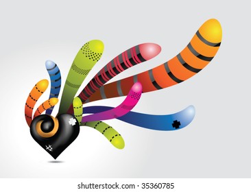 Abstract background vector illustration,wave elements with abstract shapes, heart