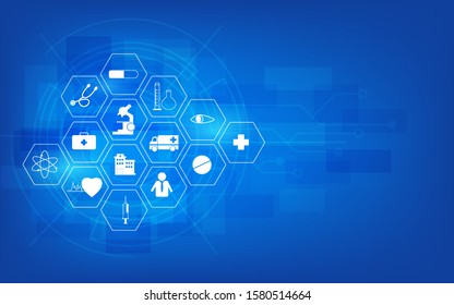 Abstract Background Vector Image, Network Technology For Referral And Medical Care