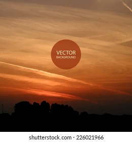 Abstract Background - Vector Image - Sunset in Hungary