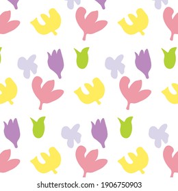 Abstract background from vector leaves and plants, spring theme, suitable for fabric