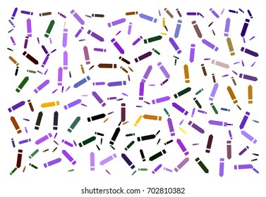 Abstract background vector made of pencils colored with purple and feminine tones