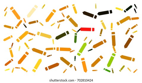 Abstract background vector made of pencils colored with green,red,orange, brown tones