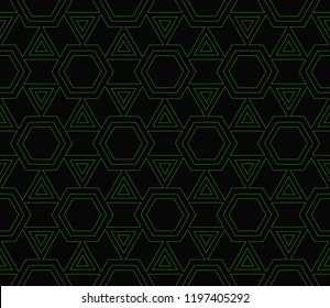 Abstract background. Vector monochrome seamless pattern. Abstract seamless geometries pattern. Design for decor, prints, textile, furniture, cloth, digital