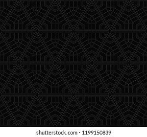 Abstract background. Vector monochrome seamless pattern. Abstract seamless geometries pattern. Design for decor, prints, textile, furniture, cloth, digital