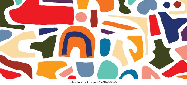 Abstract background vector with natural doodle line arts. Creative pattern with hand drawn shapes. Design background for social media post, cover, print and wallpaper