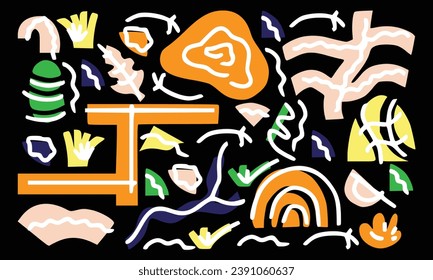 Abstract background vector with natural doodle line arts. Creative pattern with hand drawn shapes. Design background for social media post, cover, floral, pattern,  print and wallpaper