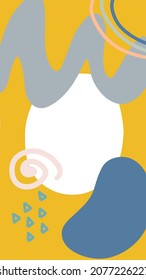 Abstract background vector with natural earth tone Memphis style. Organic shape. Creative pattern with hand drawn shapes. Design background for social media post, cover, print and wallpaper