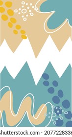 Abstract background vector with natural earth tone Memphis style. Organic shape. Creative pattern with hand drawn shapes. Design background for social media post, cover, print and wallpaper