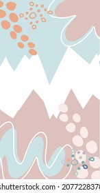 Abstract background vector with natural earth tone Memphis style. Organic shape. Creative pattern with hand drawn shapes. Design background for social media post, cover, print and wallpaper