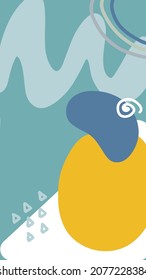 Abstract background vector with natural earth tone Memphis style. Organic shape. Creative pattern with hand drawn shapes. Design background for social media post, cover, print and wallpaper