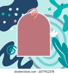 Abstract background vector with natural earth tone Memphis style. Organic shape. Creative pattern with hand drawn shapes. Design background for social media post, cover, print and wallpaper