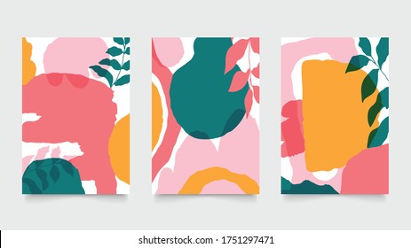 Abstracto vector de fondo con artes de línea natural y floral, estilo Memphis, forma orgánica. Patrón creativo con formas dibujadas a mano. Antecedentes de diseño para publicación en medios sociales, portada, papel impreso y papel tapiz