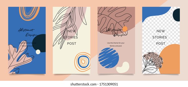 Abstracto vector de fondo con artes de línea natural y floral, estilo Memphis, forma orgánica. Patrón creativo con formas dibujadas a mano. Antecedentes de diseño para publicación en medios sociales, portada, papel impreso y papel tapiz