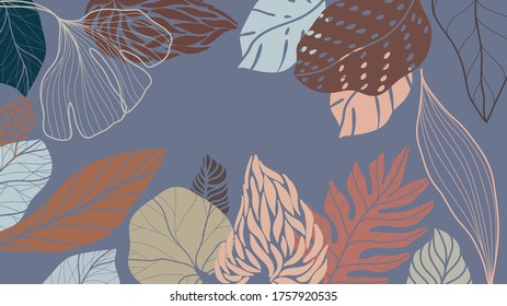 Abstracto vector de fondo con artes de línea natural y floral. Patrón creativo con formas dibujadas a mano. Antecedentes de diseño para publicación en medios sociales, portada, papel impreso y papel tapiz