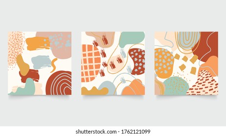 Abstracto vector de fondo con artes de línea natural y floral. Patrón creativo con formas dibujadas a mano. Antecedentes de diseño para publicación en medios sociales, portada, papel impreso y papel tapiz