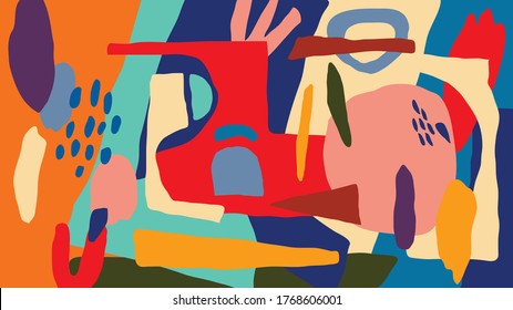 Abstracto vector de fondo con artes de línea natural y floral. Patrón creativo con formas dibujadas a mano. Antecedentes de diseño para publicación en medios sociales, portada, papel impreso y papel tapiz