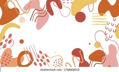 Abstracto vector de fondo con artes de línea natural y floral. Patrón creativo con formas dibujadas a mano. Antecedentes de diseño para publicación en medios sociales, portada, papel impreso y papel tapiz