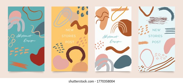 Abstracto vector de fondo con artes de línea natural y arcoiris. Patrón creativo con formas dibujadas a mano. Antecedentes de diseño para publicación en medios sociales, portada, papel impreso y papel tapiz