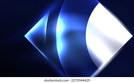 Abstract background vector neon glowing geometric elements. Hi-tech design for wallpaper, banner, background, landing page, wall art, invitation, prints, posters