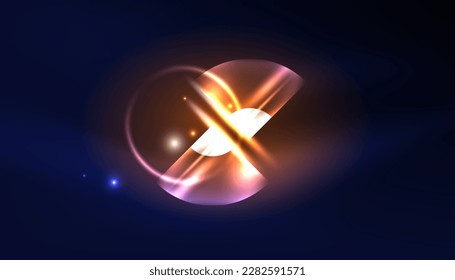 Abstract background vector neon glowing geometric elements. Hi-tech design for wallpaper, banner, background, landing page, wall art, invitation, prints, posters