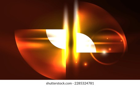 Abstrakter Hintergrund, Vektorneon, leuchtend geometrische Elemente. Hightech-Design für Tapeten, Banner, Hintergrund, Landing-Page, Tapete, Einladung, Drucke, Poster