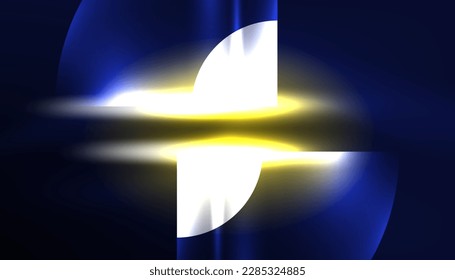 Abstract background vector neon glowing geometric elements. Hi-tech design for wallpaper, banner, background, landing page, wall art, invitation, prints, posters
