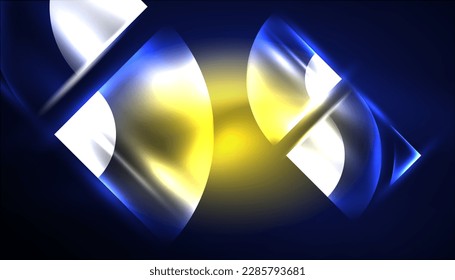 Abstract background vector neon glowing geometric elements. Hi-tech design for wallpaper, banner, background, landing page, wall art, invitation, prints, posters
