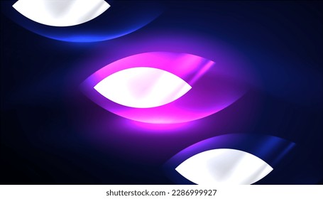 Abstract background vector neon glowing geometric elements. Hi-tech design for wallpaper, banner, background, landing page, wall art, invitation, prints, posters