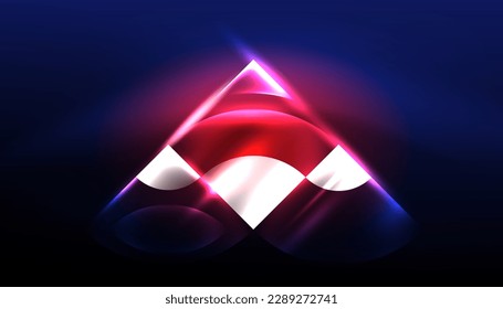 Abstract background vector neon glowing geometric elements. Hi-tech design for wallpaper, banner, background, landing page, wall art, invitation, prints, posters